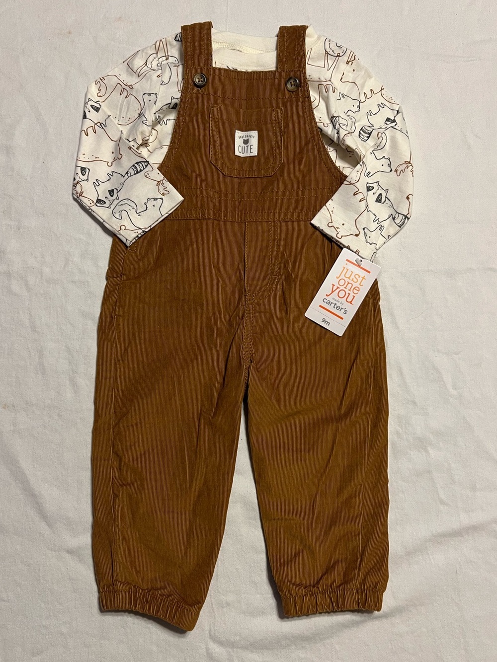 Carter's Rust Brown Corduroy Overalls for Kids
